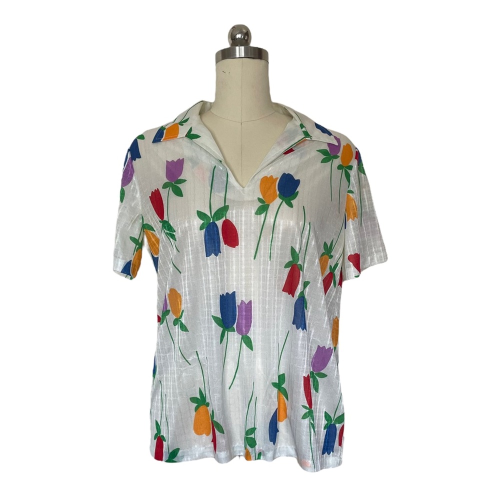 Vintage Tulip Patterned Top